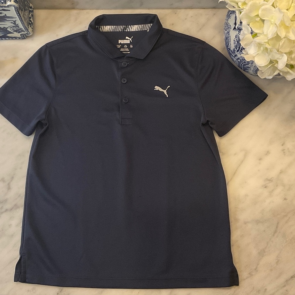 Puma Navy Golf/Polo Shirt Small (7-8)